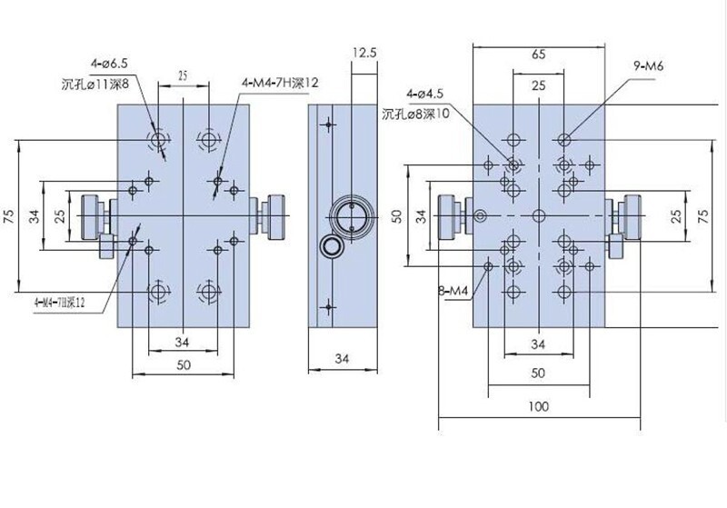 X-Axis Manual Displacement Station Optical Sliding Table Linear Stage Platform