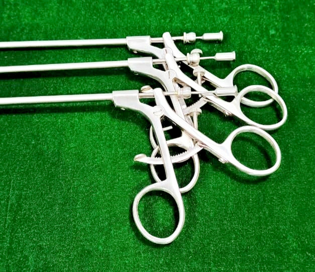 3pc Laparoscopic Cholangiogram Forceps 5mmx300mm Reusable Instruments
