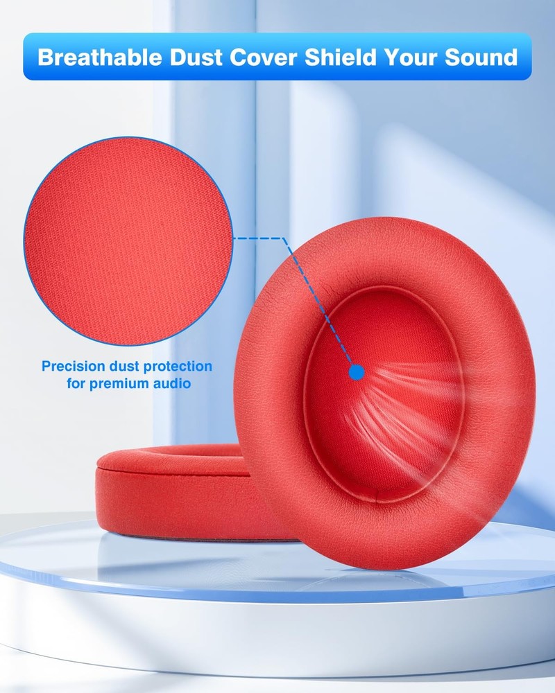 FEYCH Beats Studio Replacement Earpads 2 Pieces Noise Studio, Red