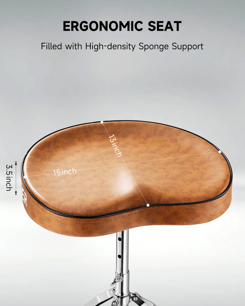 🪑 Donner Drum Throne Stool Padded Seat Height Adjustable Rotatable + Drumsticks