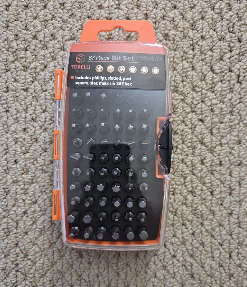 Torelli Tools Lot Sealed - Cordless Drill, Tool Bag, 67 Bit Set, & Socket Set