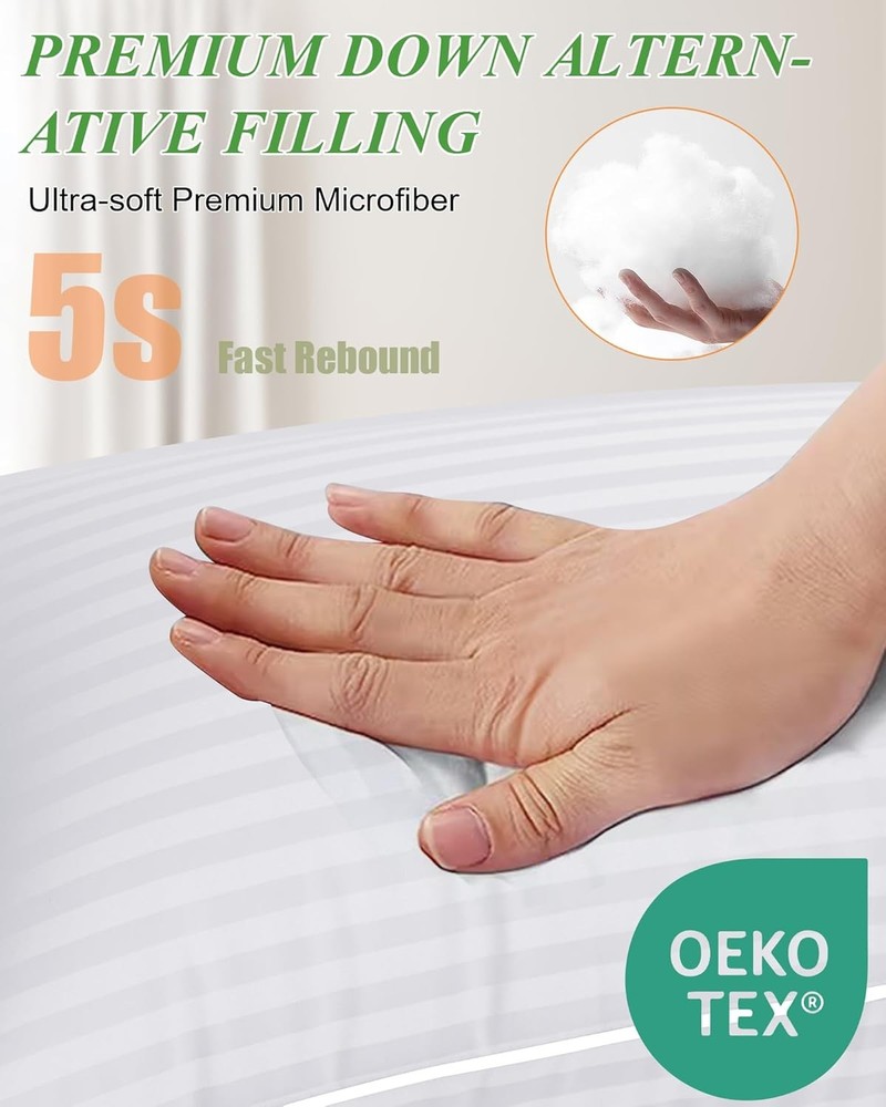 Pillow Insert Set of 4, Soft Virgin Microfiber Square Throw Pillow Inserts for