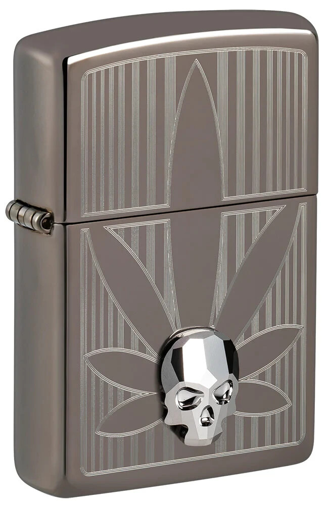 Zippo Crystal Skull Design Black Ice 48773