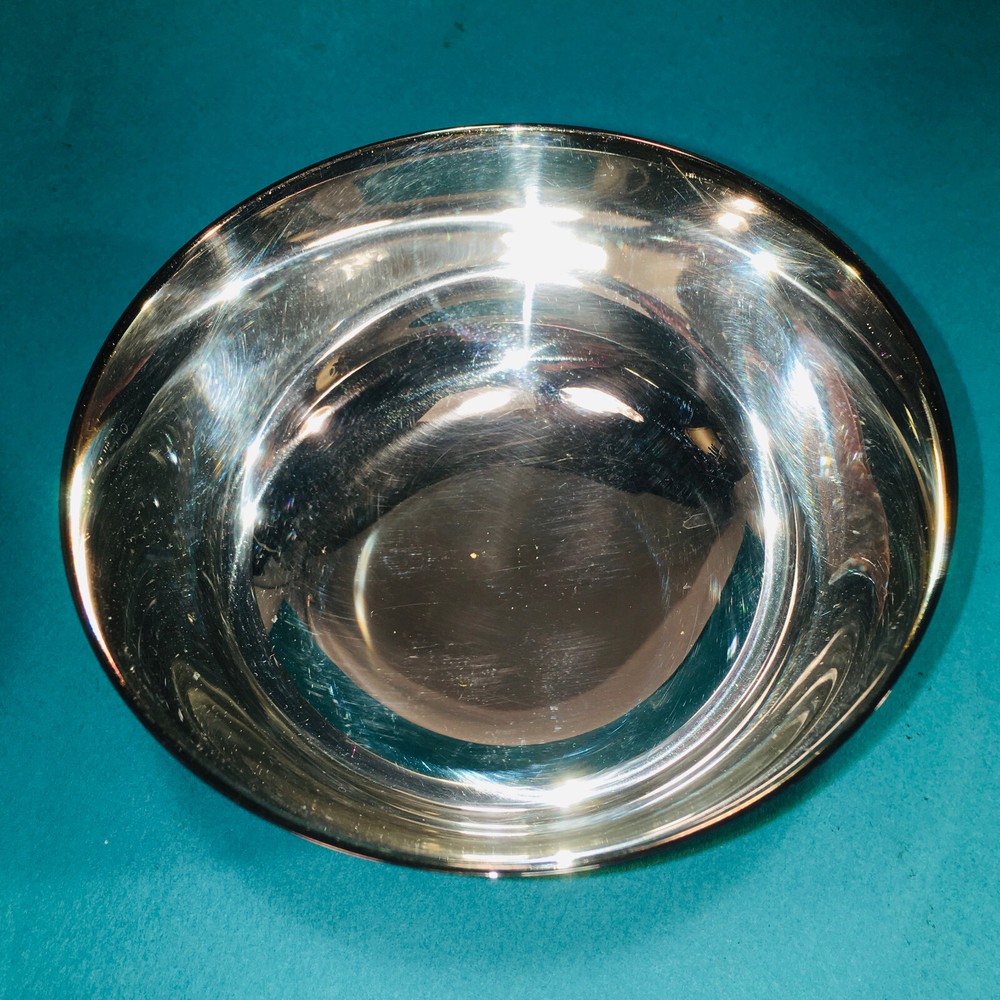 Newport Silverplate YB75 Deep Raspberry Ruby Red Glass Insert Rare Bowl 4 3/8"