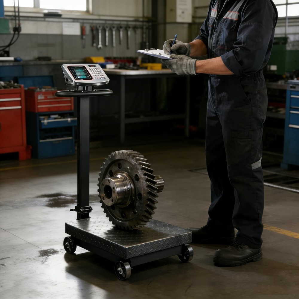 660lb Industrial Floor Platform Scale with Wheels Computing Digital Scale wit...