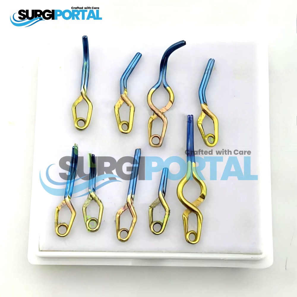 Aneurysm Clips Neurosurgery 9 Pcs Set Titanium Premium Quality Clips