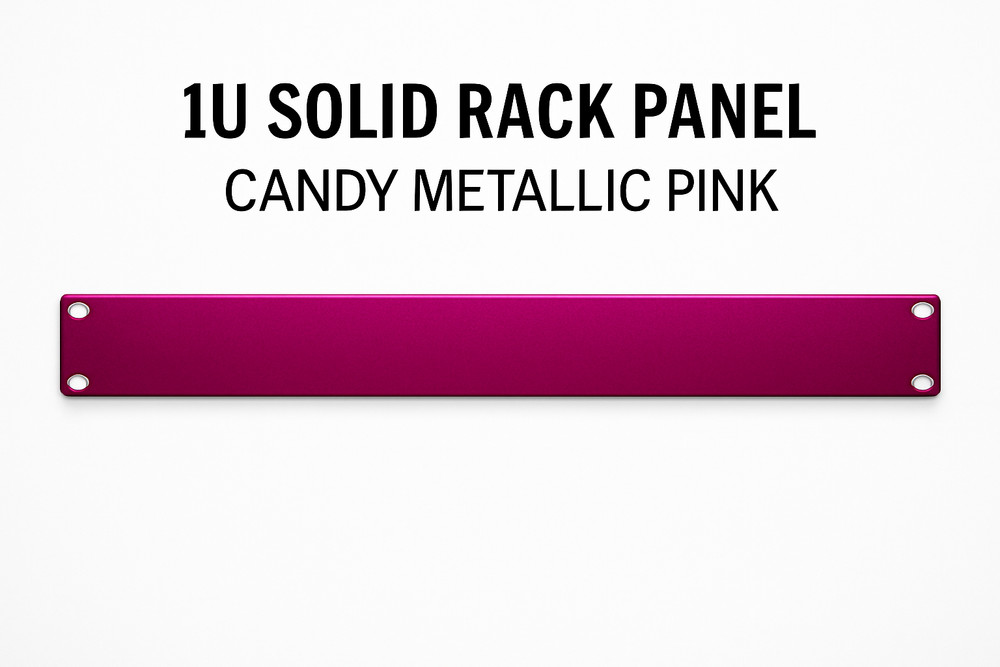 Candy Pink 1U Steel Rack Panel – 19” Solid Cover – Custom Finish