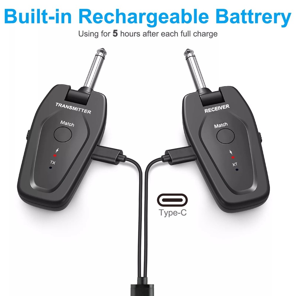 Professional UHF Wireless Guitar System Transmitter Receiver Audio Accessories