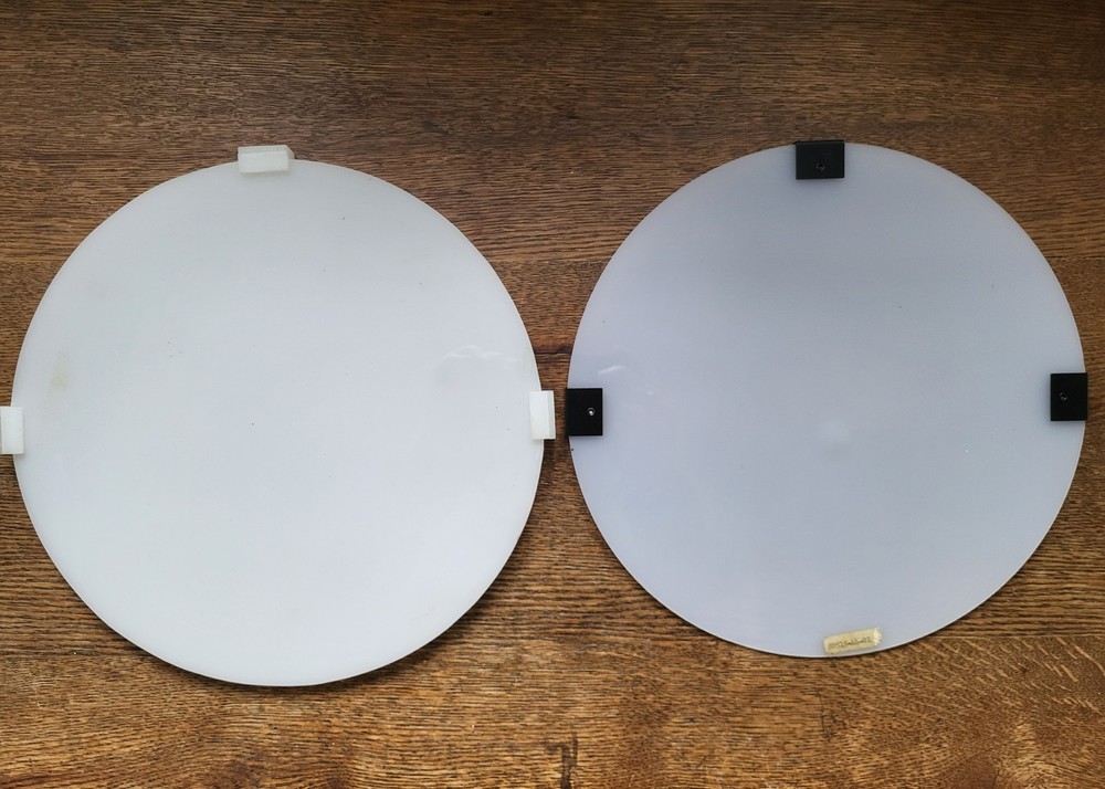 2 X Vintage Acrylic 11 7/8" Clip On Studio Flash Diffusers