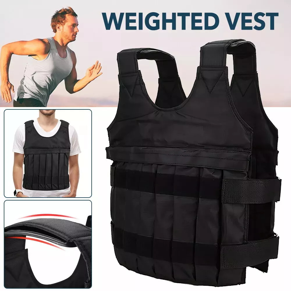 Exercise Weighted Vest Fitness Training Workout Sport 110lbs Weighted Adjustable