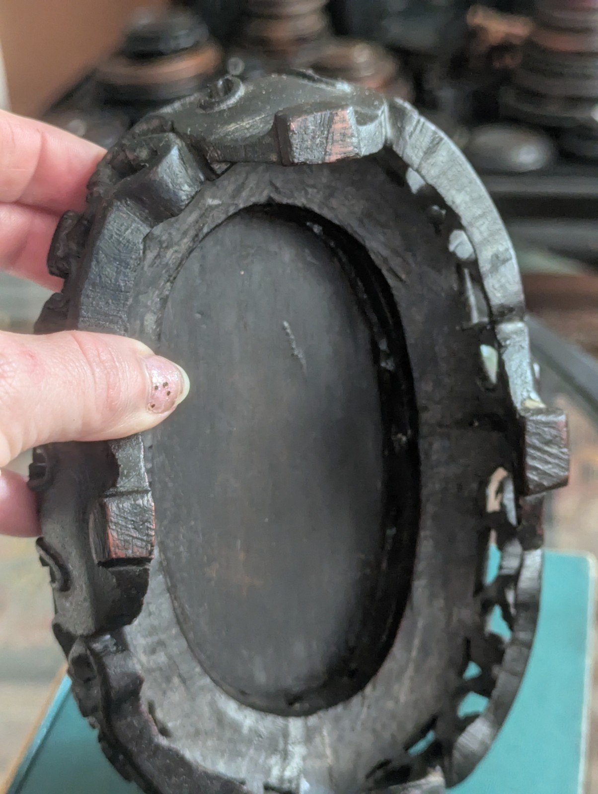 Vintage Chinese Carved Openwork Wood Display Stand Vase Base