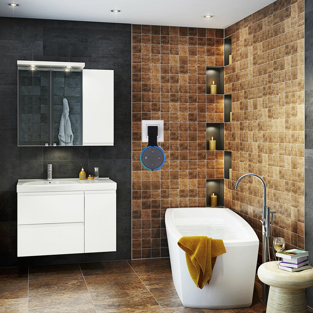 2-in-1 Wall Charging Charger Plug Bracket Mount Holder for Amazon Echo Dot 2