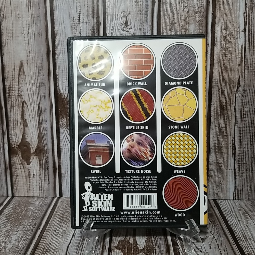 Alien Skin Software Eye Candy 5: Textures 5.0 Seamless Texture Generator w/ Book