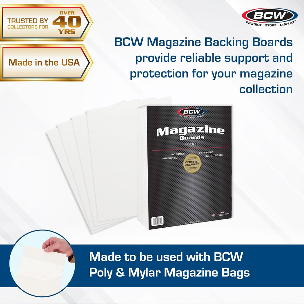 BBMAG - Magazine Size Backing Boards - White - (100 Boards)