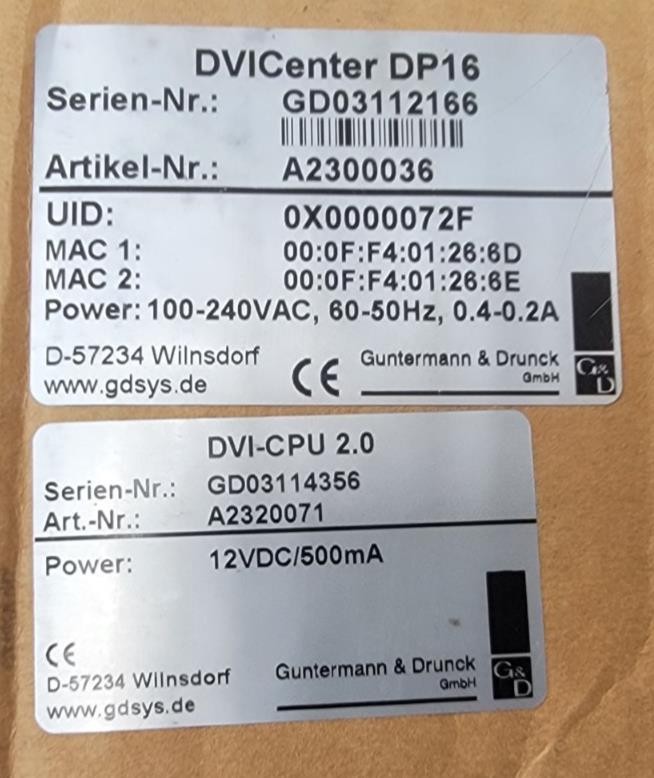 Guntermann & Drunck G&D DVICenter DP16 DVI Interface