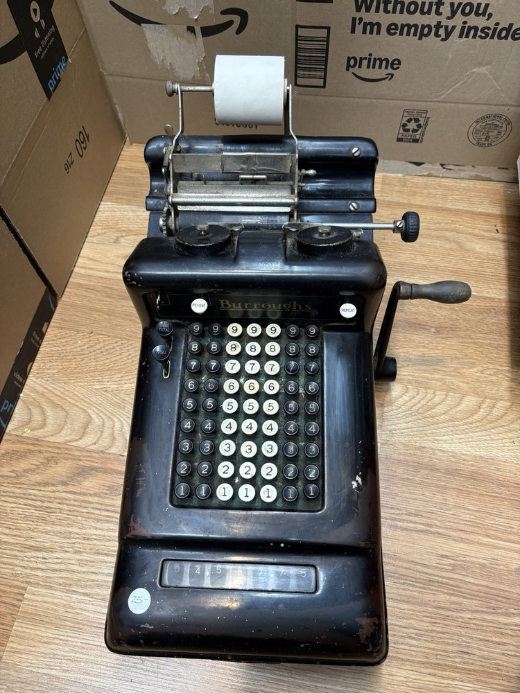 Antique Burroughs Adding Machine. Untested. Sold As Is. For Parts Only