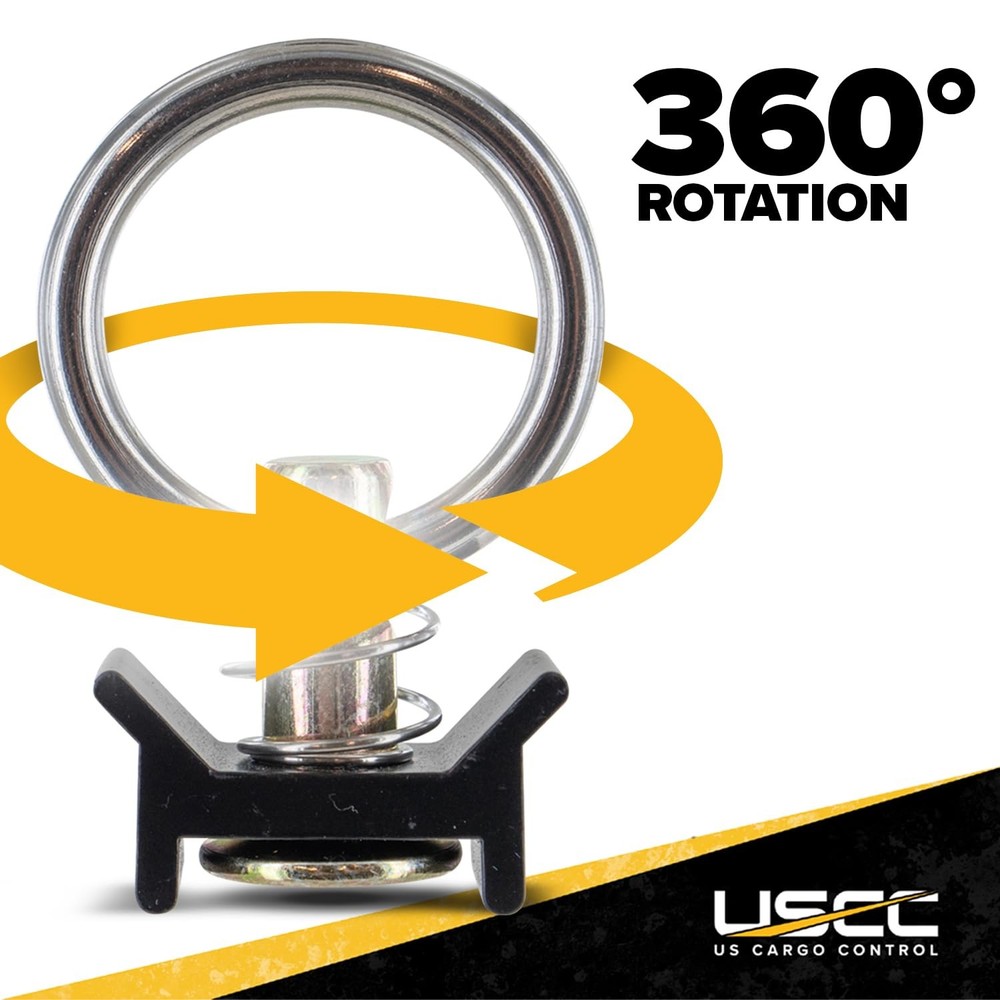 US Cargo Control Single Stud Fitting for L Track (4 Pack) 4 units, Black