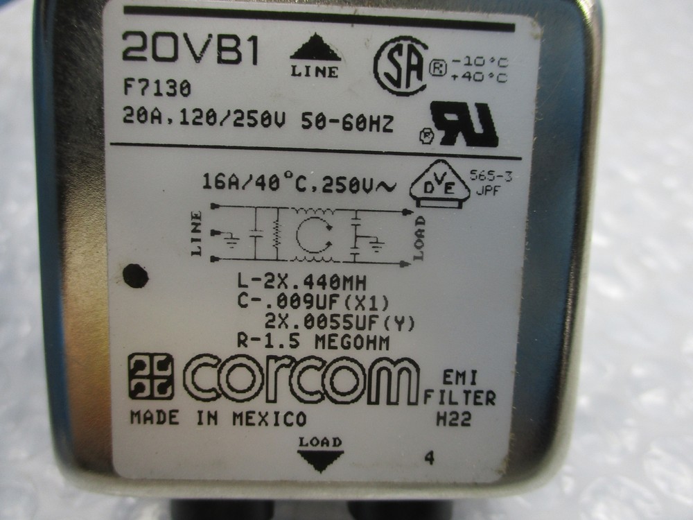 CORCOM 20VB1 F7130 POWER LINE FILTER NSNP