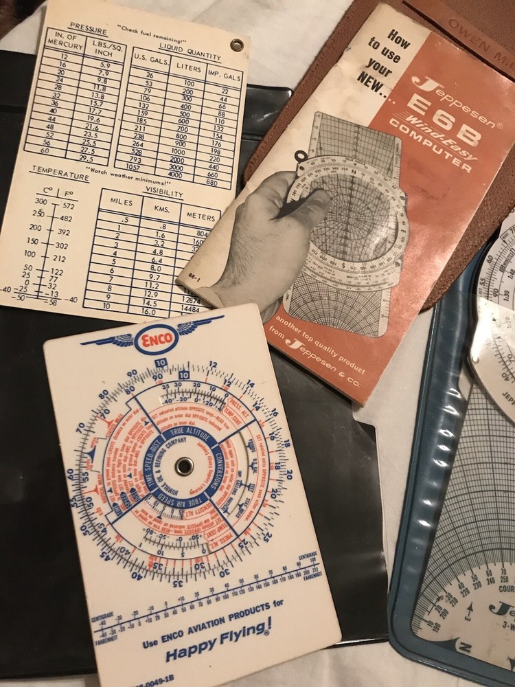Vtg Air Navigation tools CPU ROTARY PLOTTER JEPPESEN COMPUTERS CESSNA Guides etc
