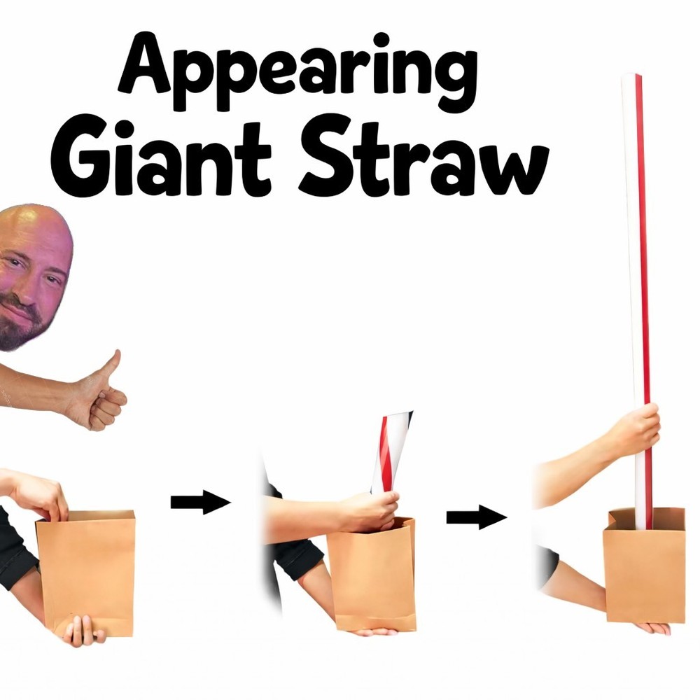 Appearing Giant Straw Magic Trick - Self Working - Visual Magic Illusion