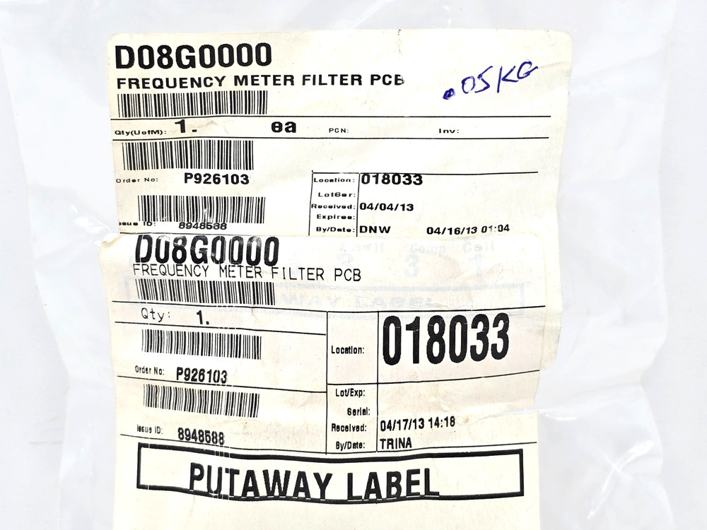 D08G0000 TECH POWER CONTROL FREQUENCY METER FILTER BD 10055385-001