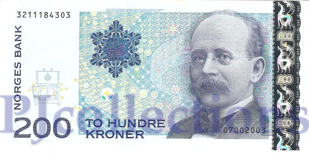 NORWAY 200 KRONER 2003 PICK 50b UNC