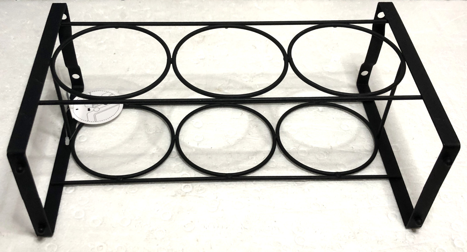 3 Bottle Countertop Wall Mount or Table Top Elegant Iron Wine Rack Black 7x12x4"