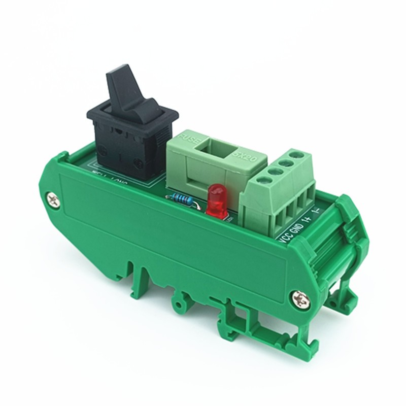Ultra-thin DIN Rail Mount Toggle Switch DC Power Distribution Strip Module