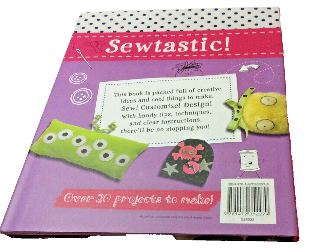 Sewtastic! Hard Cover Project Book Sock Softies, Button Bracelets Pom-Pom Fun