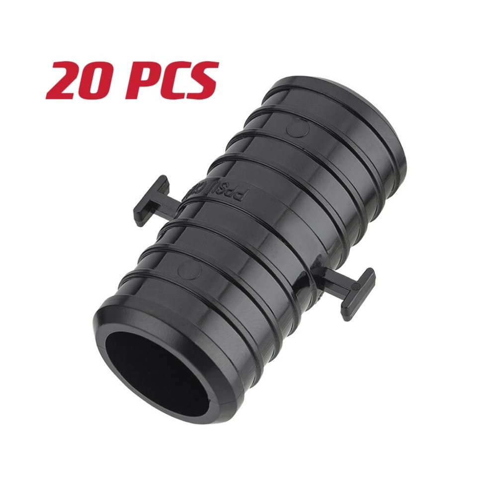 EFIELD 20 PCS Poly Crimp Pex Fitting 1" X 1" Straight Coupling With Position Tab