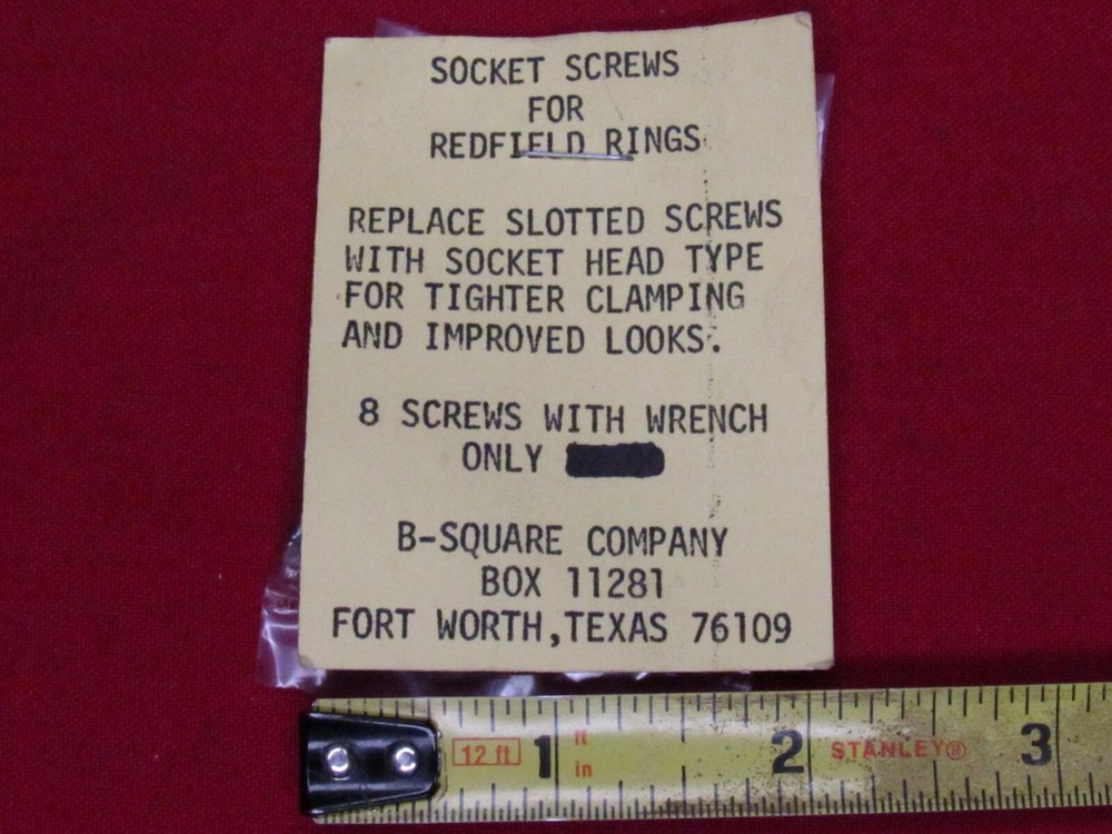 B-Square Socket Screws- Redfield Ring Cap Replacements -