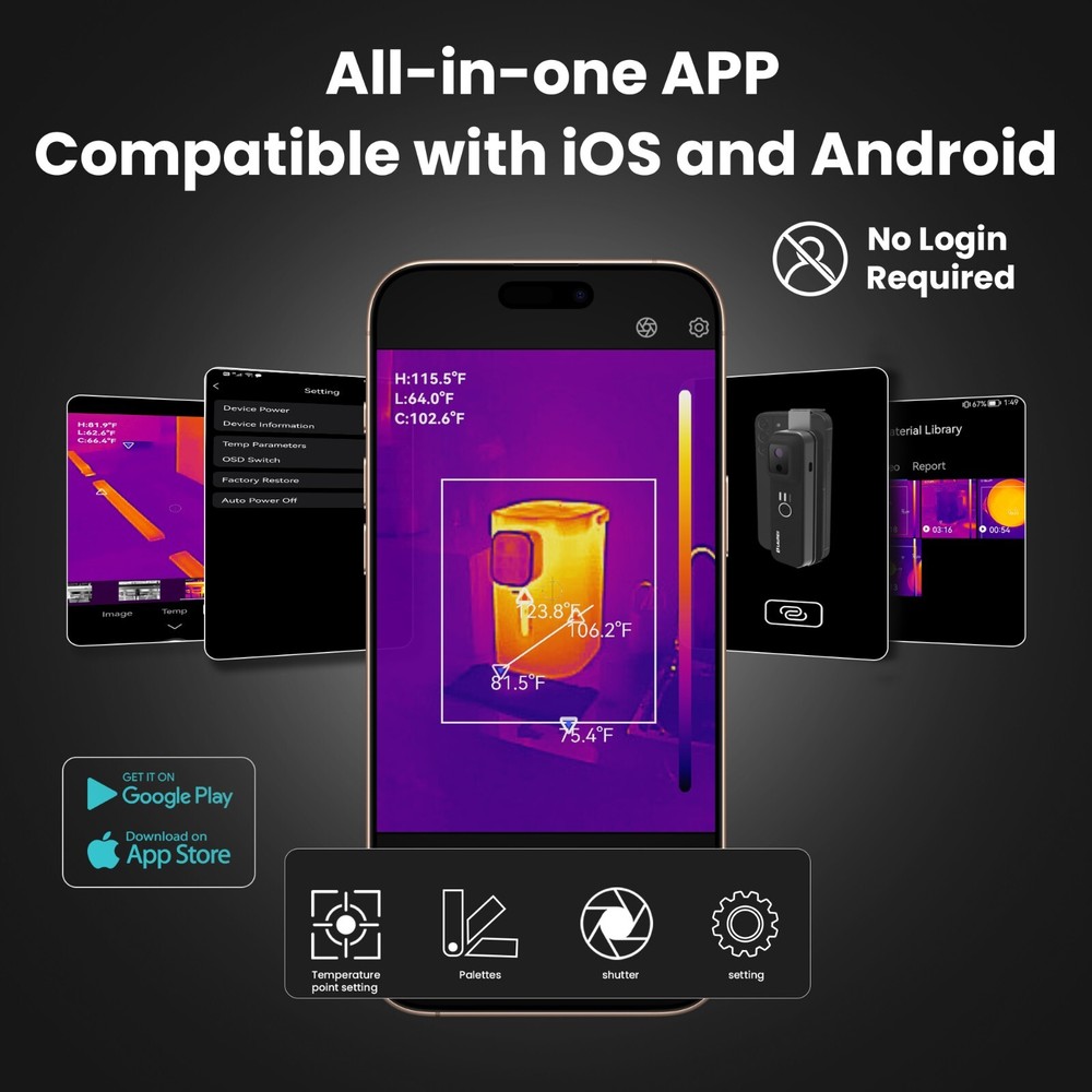 LAUREII IR Resolution Thermal Camera Wireless Temperature Imager Camera Handheld