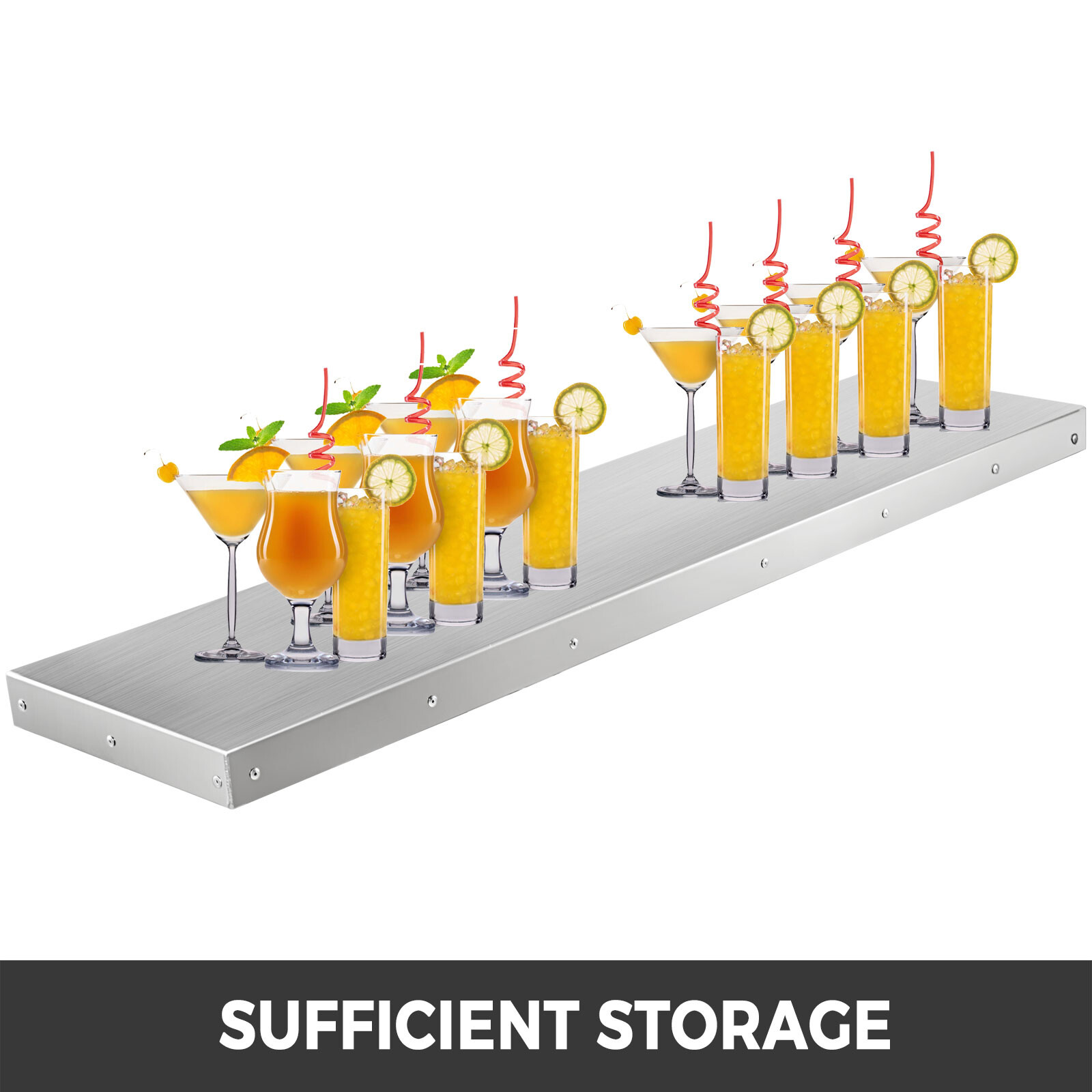 4, 6, 8FT Shelf for Concession Window Food Truck Accessories Business Stainless