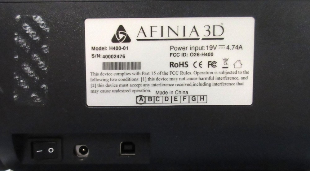 AFINIA 3D Printer H400-01 Fully Tested - Works Great - *missing print plate*