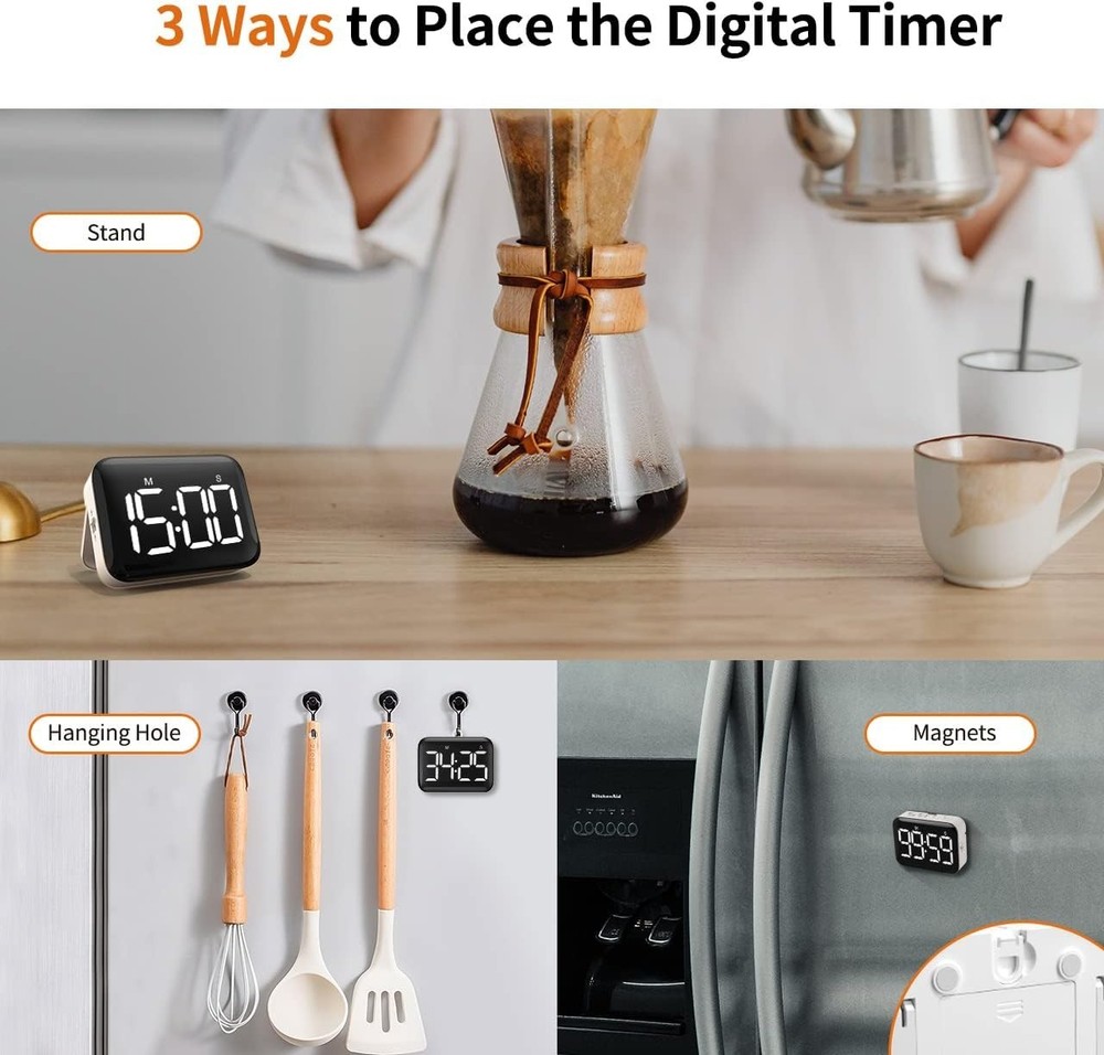 User-Friendly Countdown Timer with Adjustable Volume for Classrooms and Kitchens