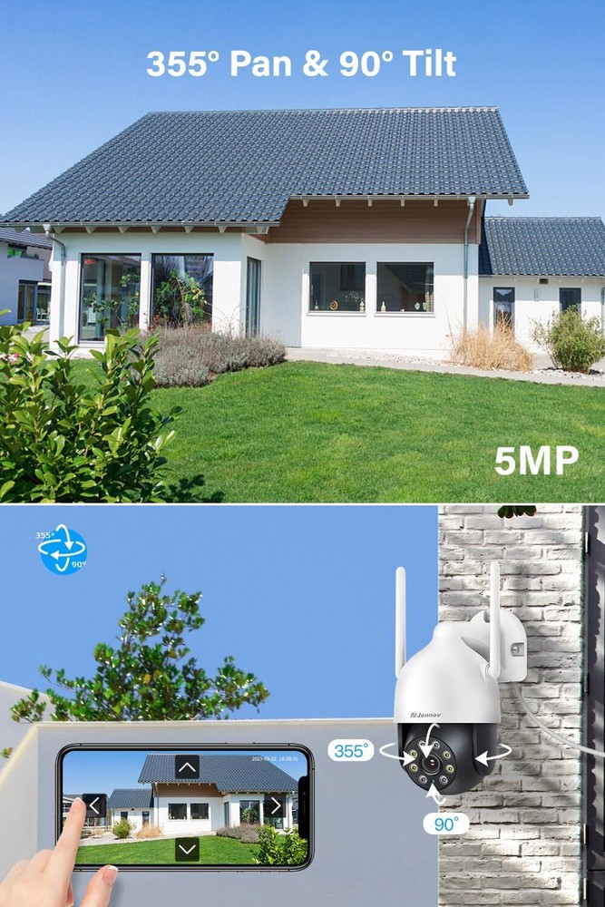 Wireless 2.4/5G WiFi Security Camera System 5MP Smart Indoor Night Vision Wired