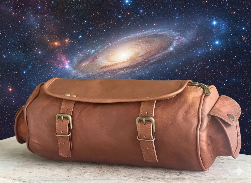 Goat Leather Motorcycle Tool Bag Brown Genuine