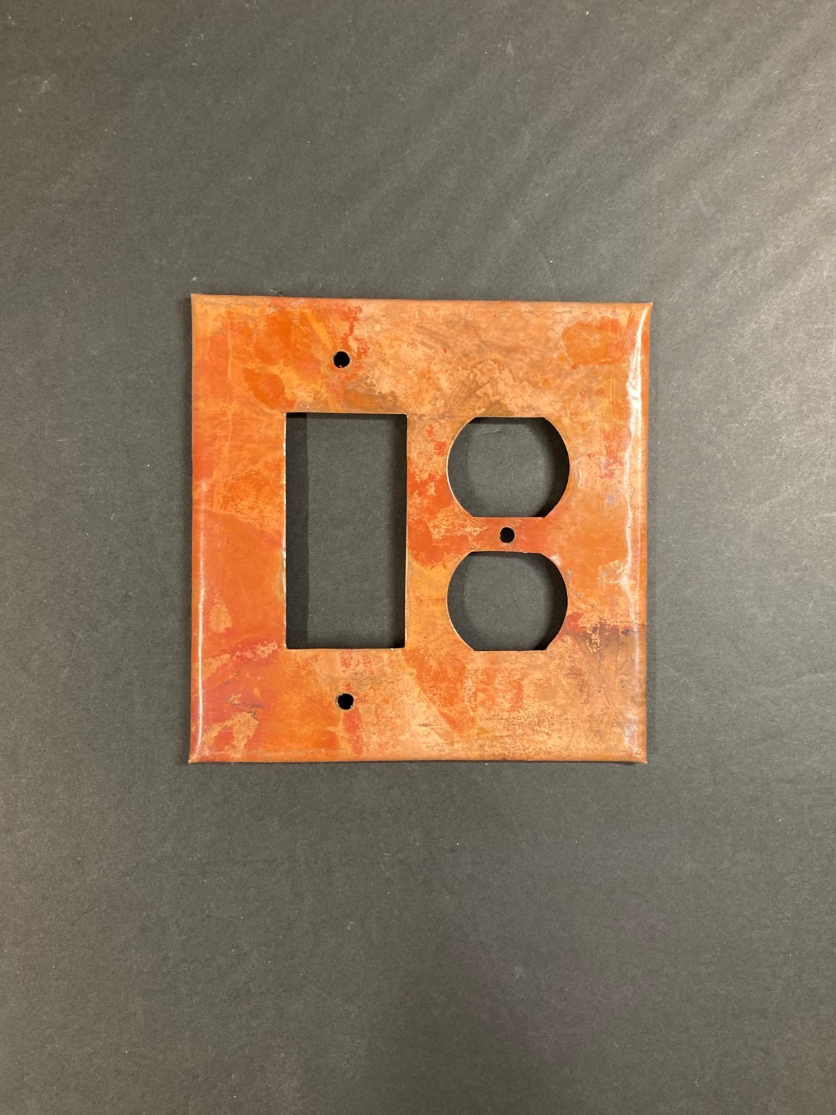 Handmade in Mexico Mottled Metal Switch Plate Cover - Decora with Duplex  #907-G