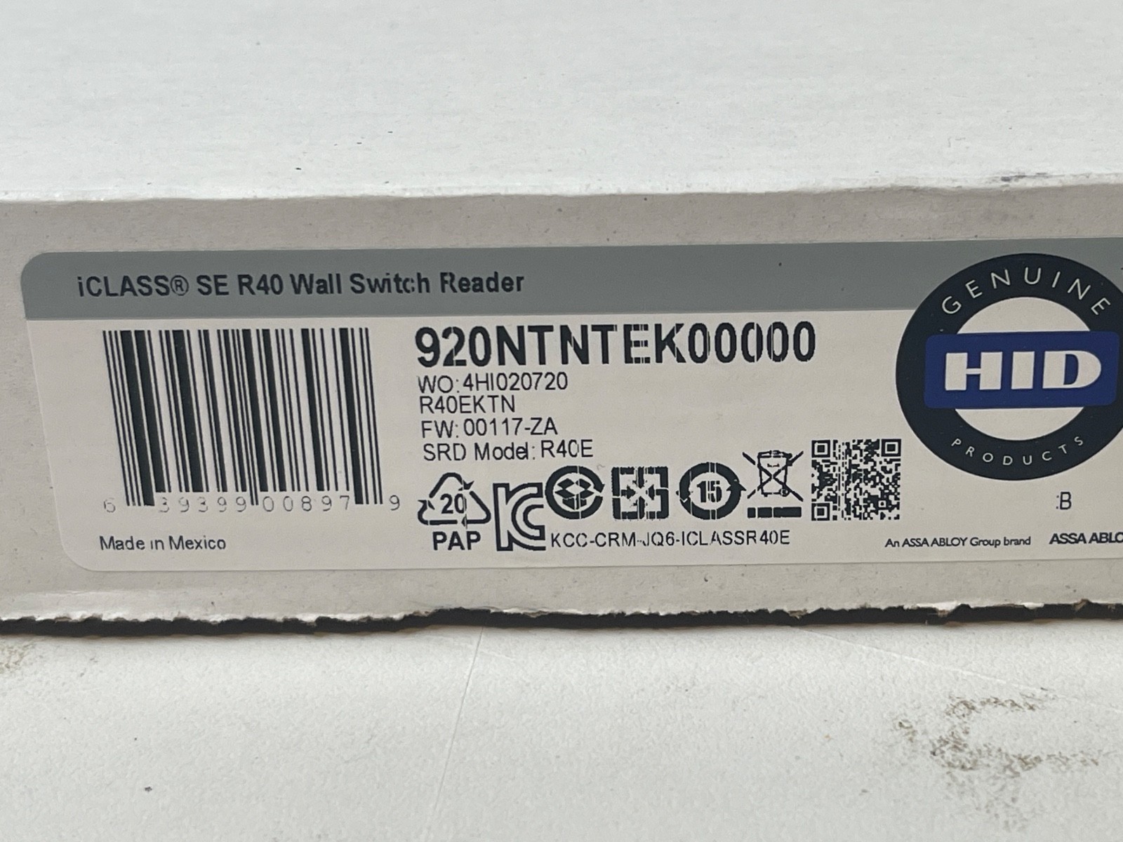 NEW HID iClass SE RK40 920NTNTEK0000 Wall Switch Reader