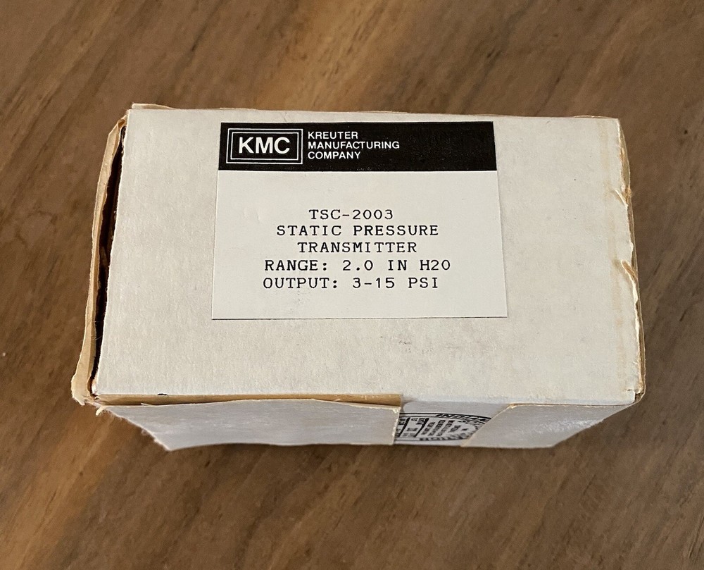 KMC STATIC PRESSURE TRANSMITTER, TSC-2003, NEW, OPEN BOX