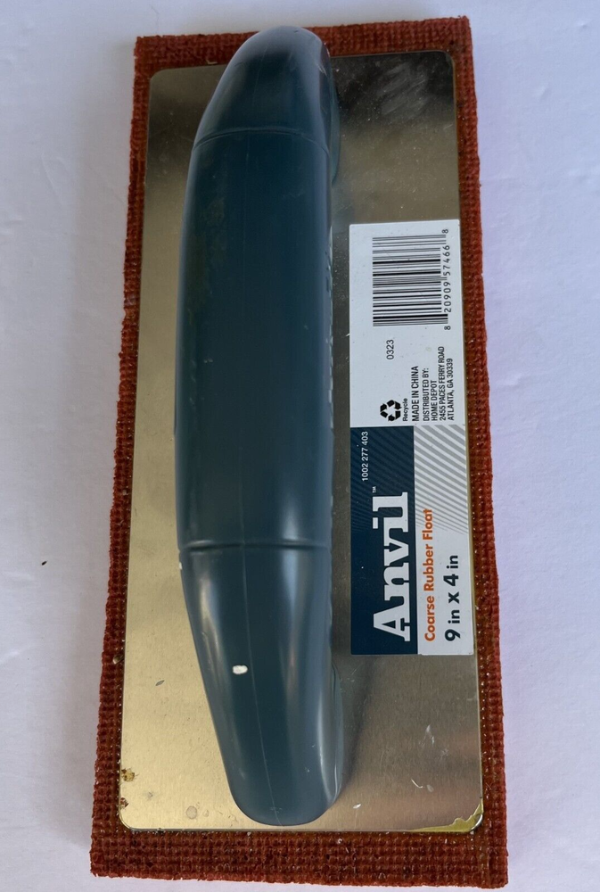 Anvil Coarse Rubber Blade Grip Handle Masonry Float 9 x 4 in.