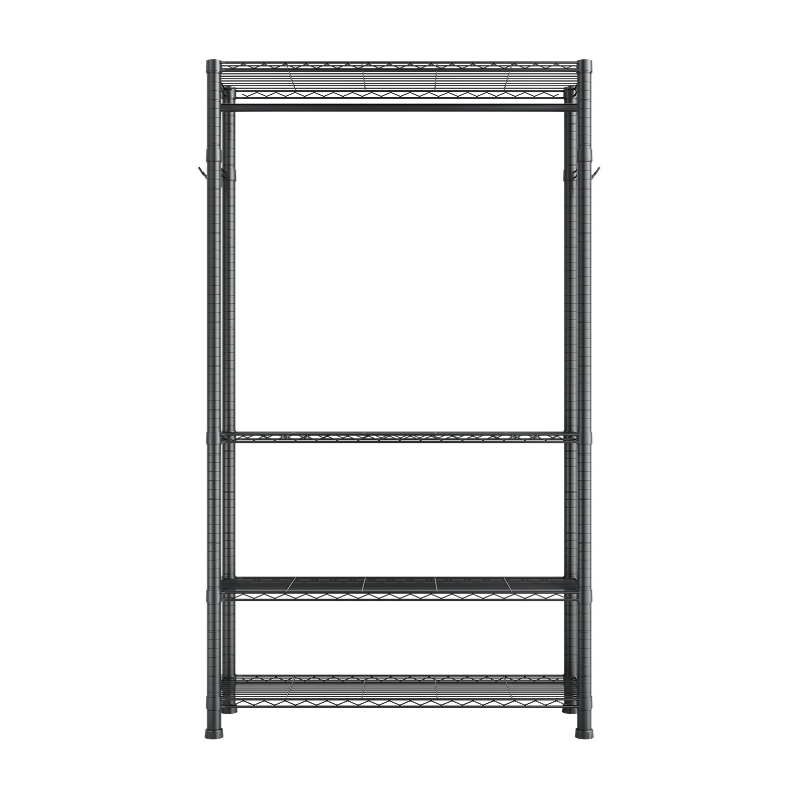 Uimoso 4-Tier Adjustable Height Garment and Closet Rack in Black