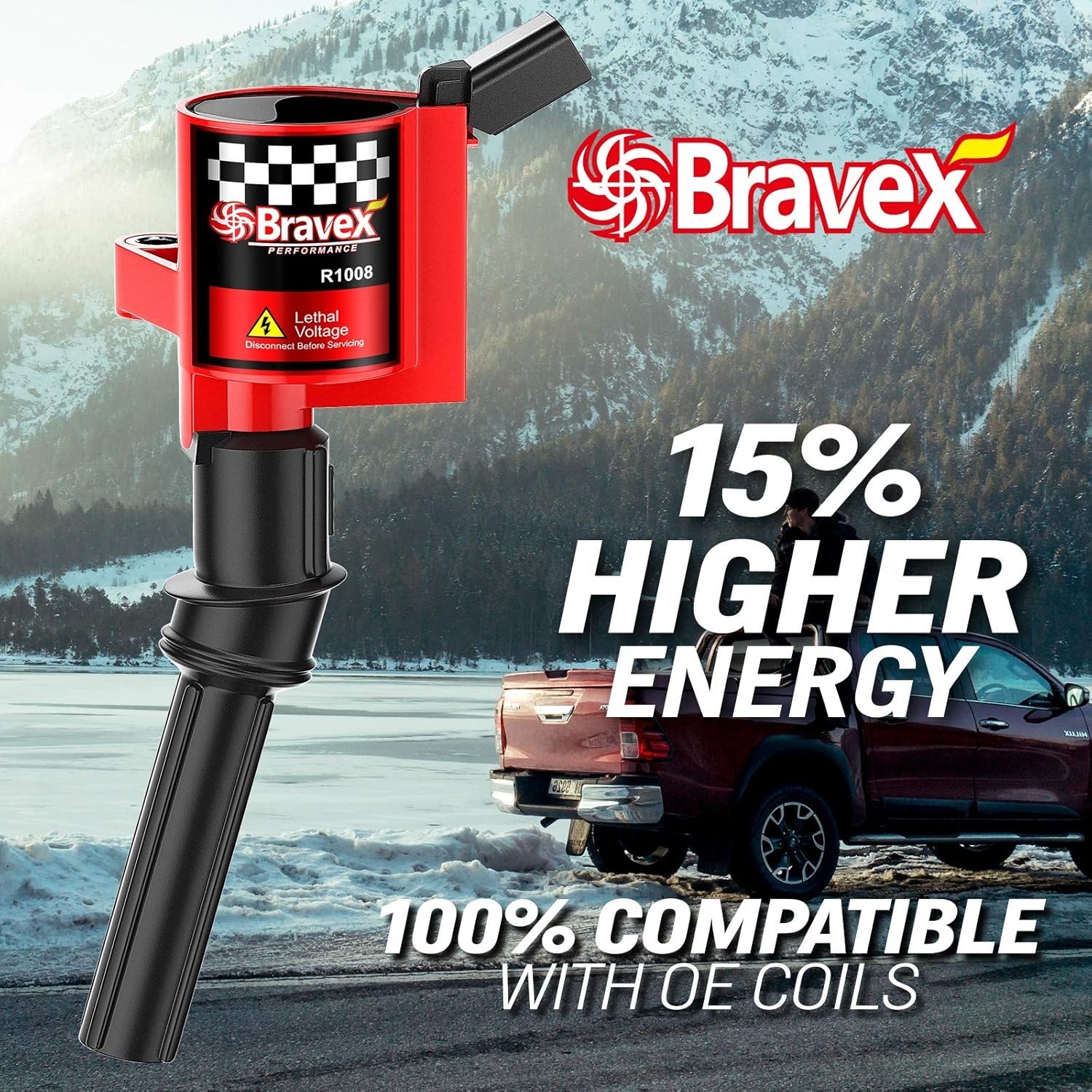 Bobinas Encendido 8 Pzs Alto Rendimiento Compatibles Ford 4.6/5.4L V8 Rojo,Nuevo