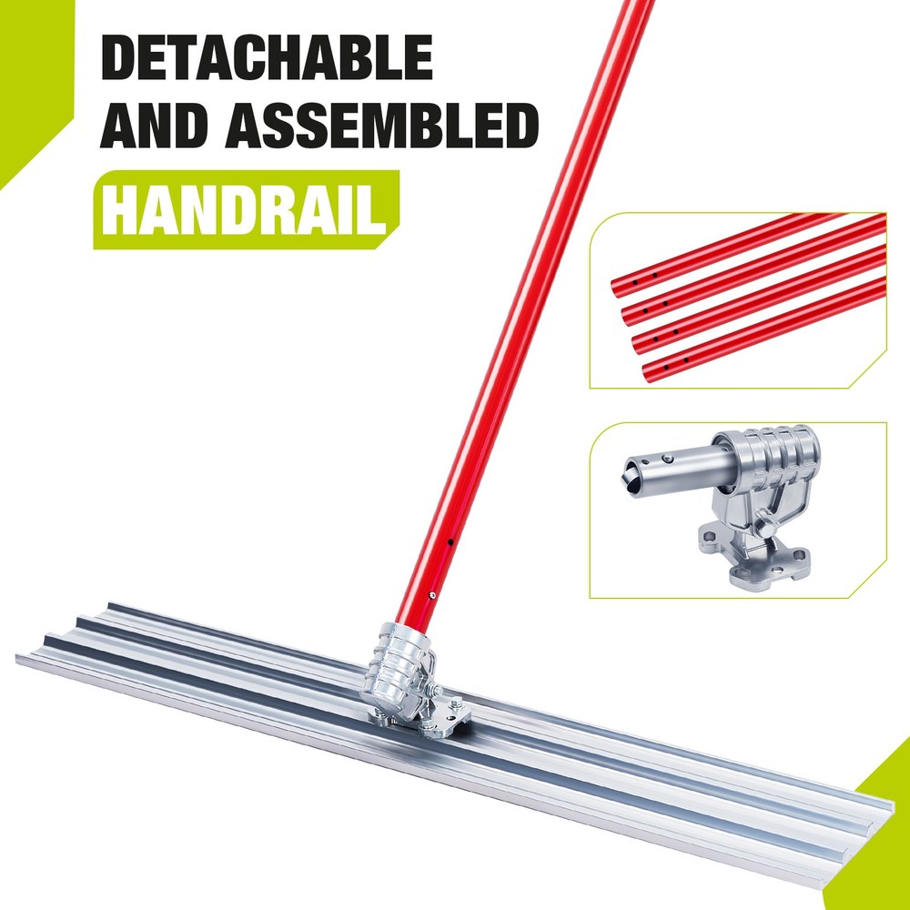 ✨Bull Float Concrete Tools Magnesium Bull Float Heavy 48"x8" Adjustable Handle
