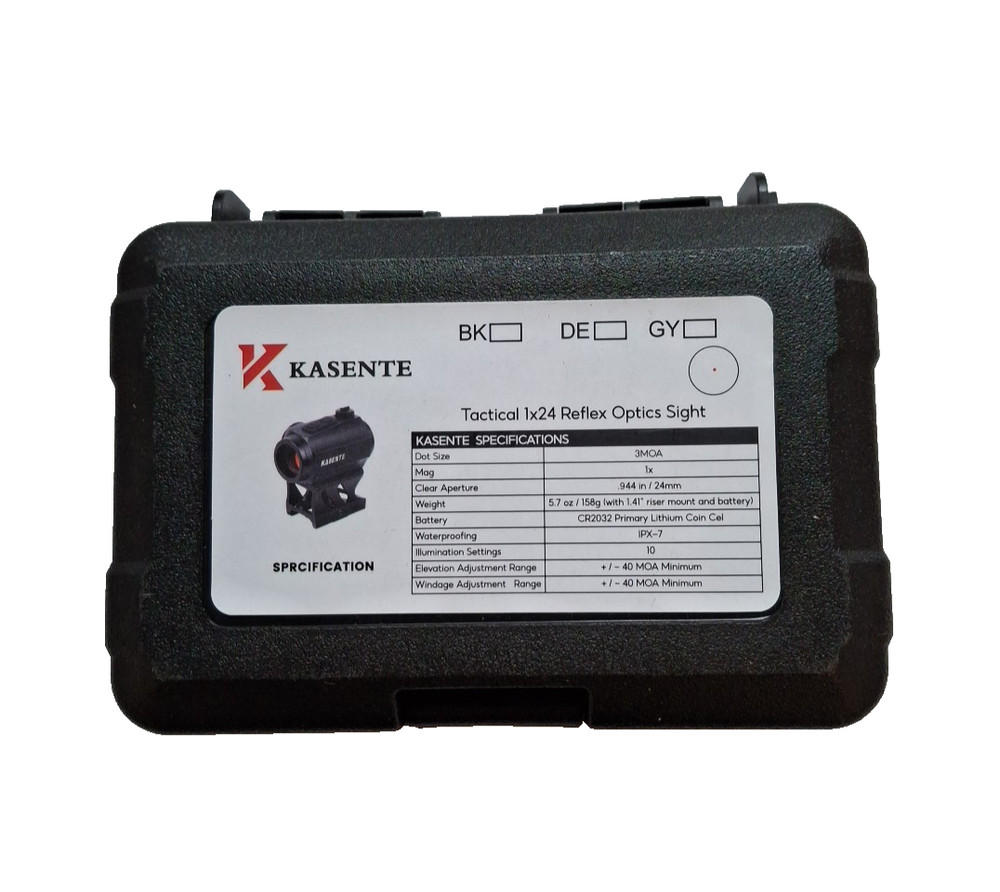 Kasente Tactical 1x24 Reflex Sight – 3MOA Red Dot Optics – Compact & Precise
