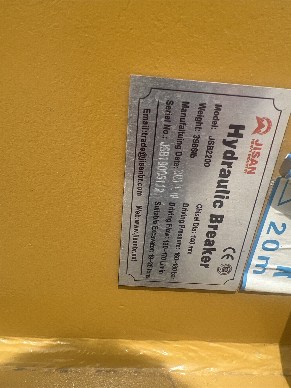 Jisan JSB2200 Cat 320 Hydraulic Hammer Concrete Breaker 80 MM Pins Excavator New