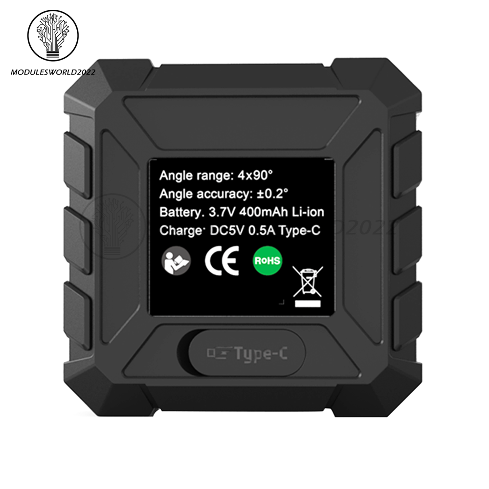 Digital Angle Gauge Protractor Inclinometer Rechargeable Level Box Gauge 4*90°