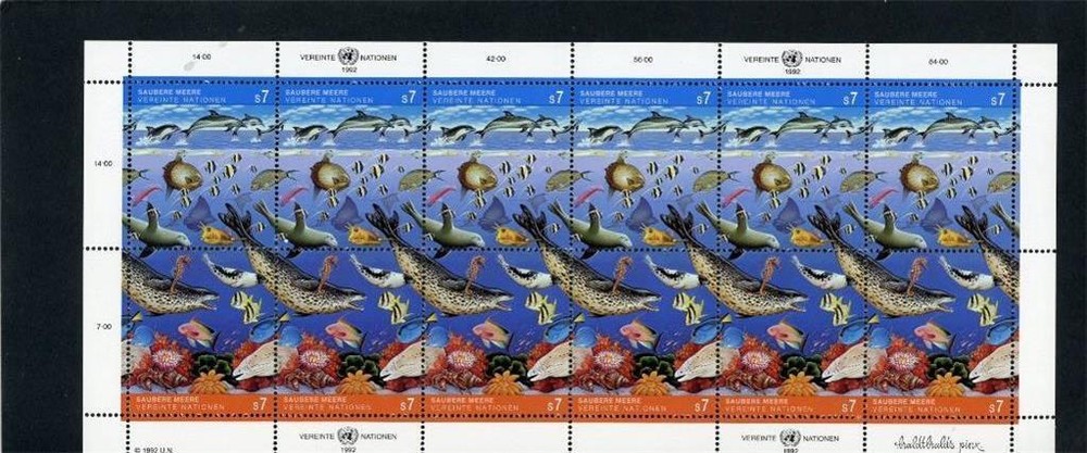 United Nations (WI) Fish 1992 Scott# 127-8 Mint LH