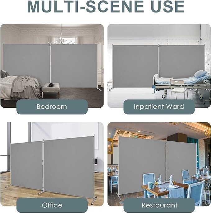 Separador Divisor De Habitacion Para Paneles Sala Total Privacidad Gris NUEVO US