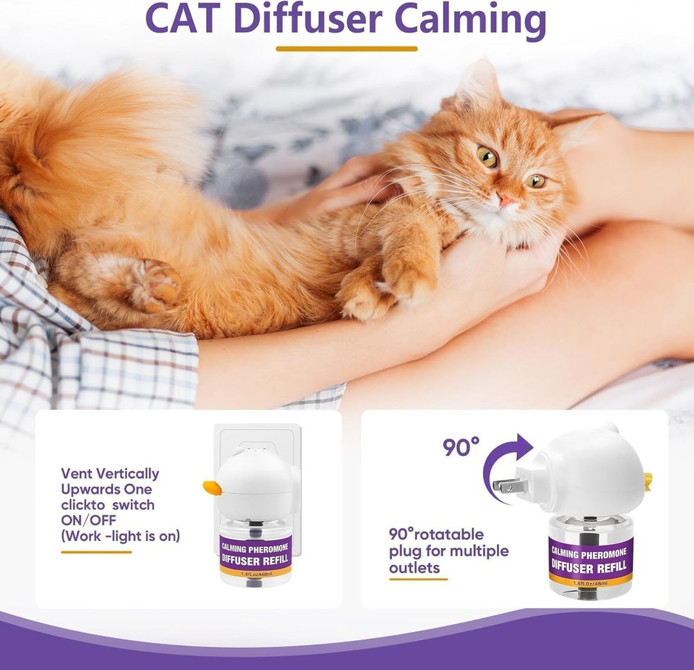 Best Cat Calming Pheromone Diffuser Kit, Long-Lasting Stress & Anxiety Relief